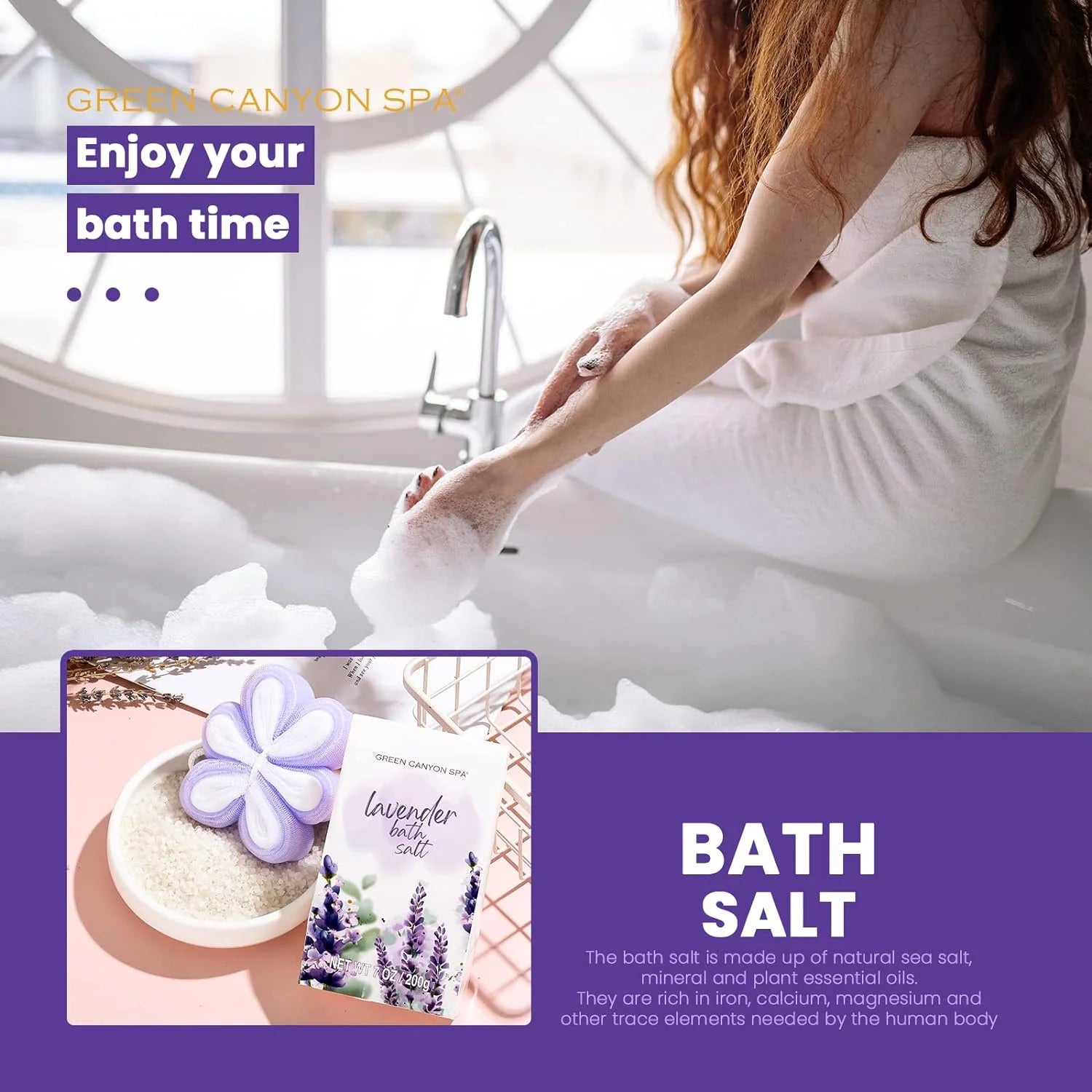 Bath Gift Sets for Women, 11Pcs Lavender Spa Baskets Gift Kits, Relaxing Birthday Mothers Day Gifts for Mom Her