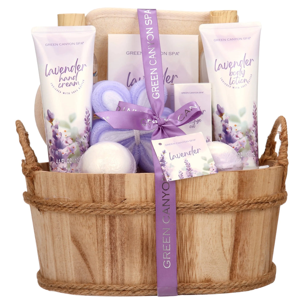 Bath Gift Sets for Women, 11Pcs Lavender Spa Baskets Gift Kits, Relaxing Birthday Mothers Day Gifts for Mom Her